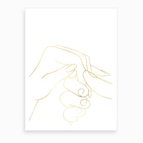 Hand To Hold I Line Art Print