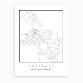Auckland New Zealand Street Map Art Print