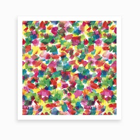 Spring Colors Multicolored Square Art Print