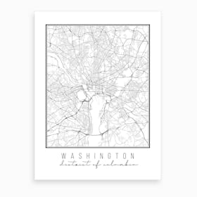 Washington Dc Street Map Art Print