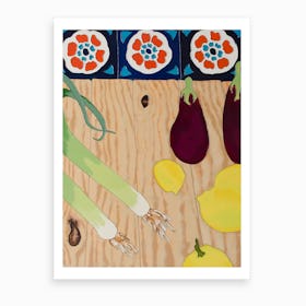 Still Life With Leeks Art Print