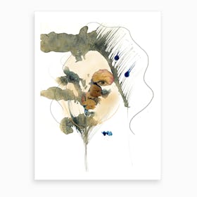Woman Behind Roses Art Print