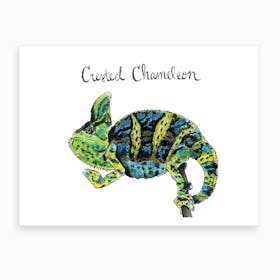 Crested Chameleon Art Print