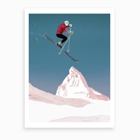 Mountain Love   Skier Art Print