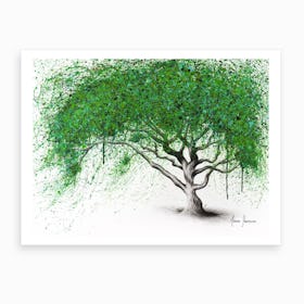Green Breeze Tree  Art Print