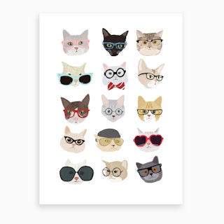 Cats With Glasses Art Print