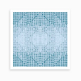 Gods Eye Block Print In Teal Art Print