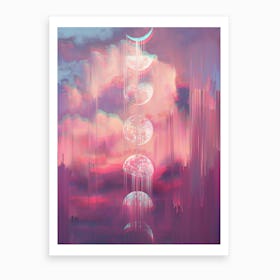 Moontime Glitches Art Print