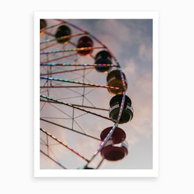 The Ferris Wheel At Sunset Art Print