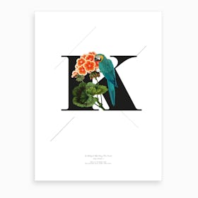 Botanical Alphabet K Art Print