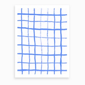 Grid Blue Windowpane Art Print