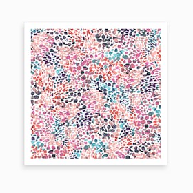 Speckled Watercolor Pink Square Art Print