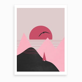 Minimal Sunset 15 Art Print