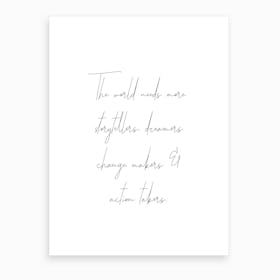 Dreamers Quote Art Print