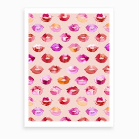 Sweet Love Kisses Pink Lips Art Print