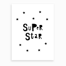 Scandi Super Star With Stars Art Print