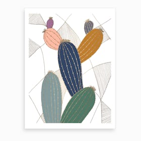 Golden Cactus Art Print