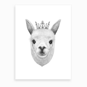 The King Llama Art Print