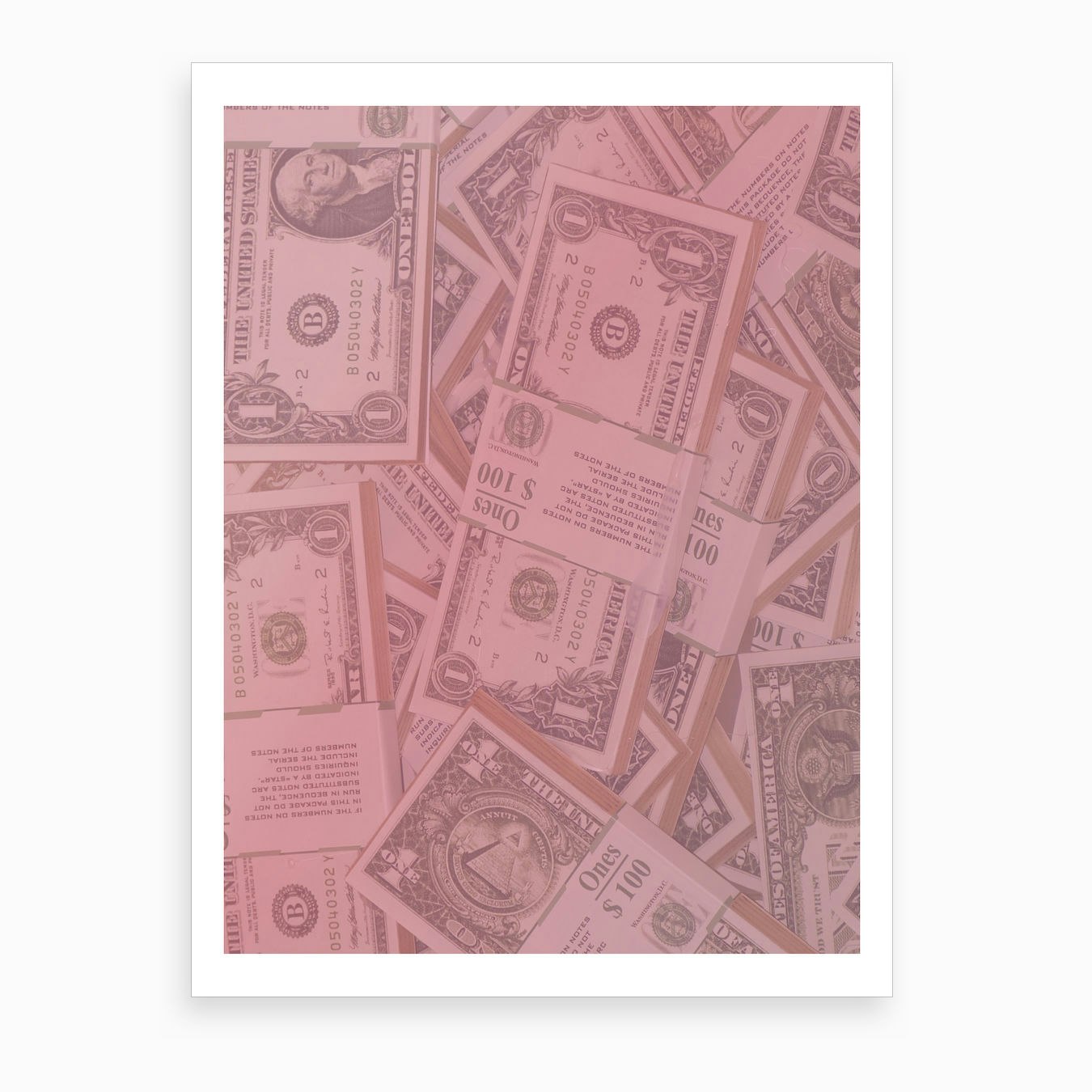 Pink Dollar Bills Art Print by Girl Visual - Fy