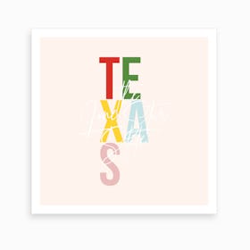 Texas The Lone Star State Color Art Print