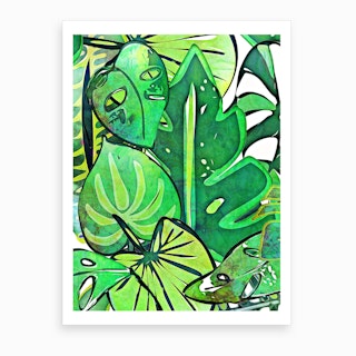 Bohemian Tropical Leaves Art Print