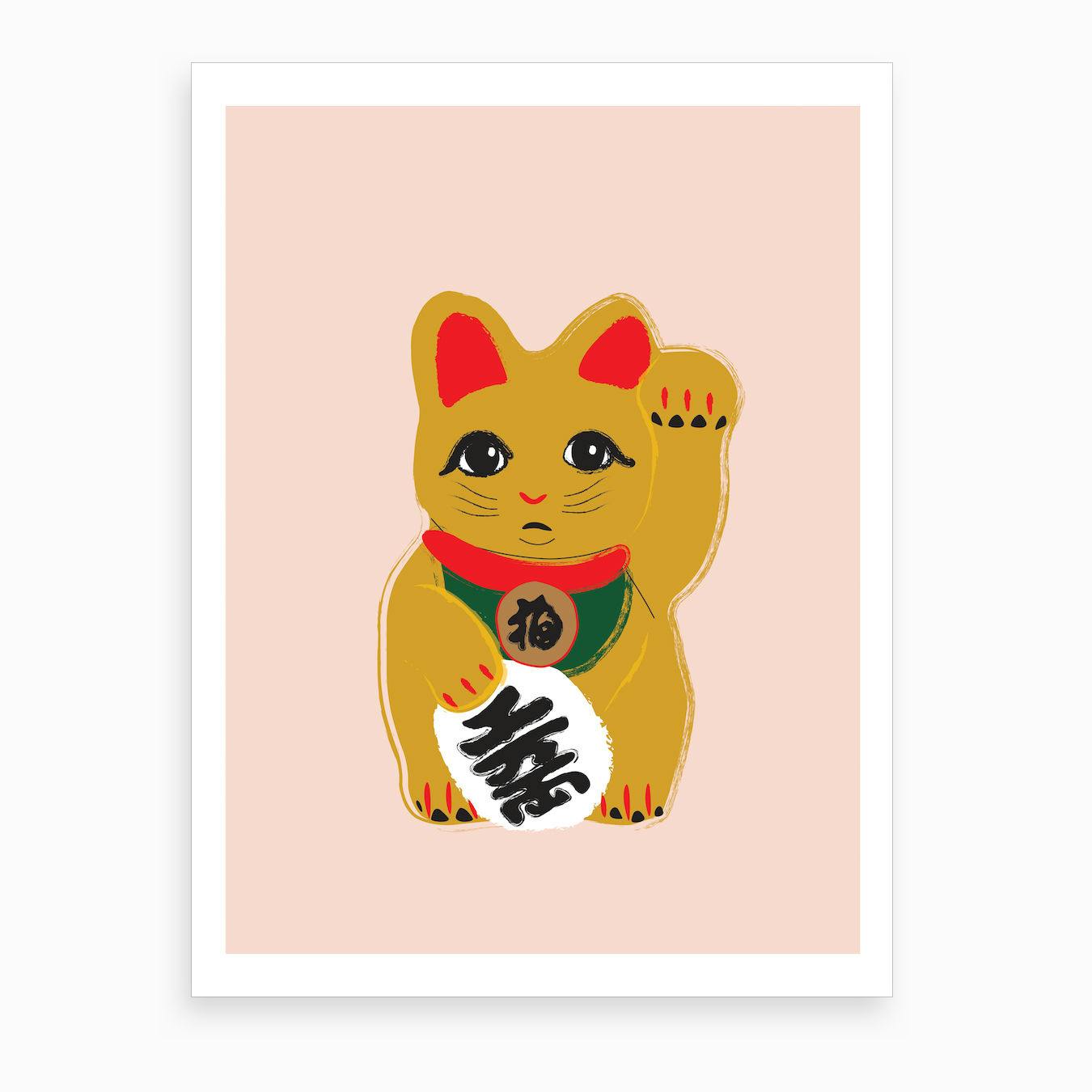 lucky cat print