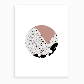 Terrazzo Pink Circle Art Print