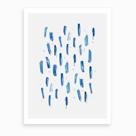 Abstract Blue Lines Art Print
