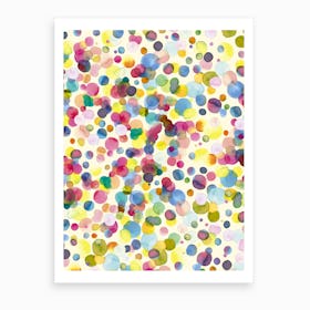 Watercolor Colorful Drops Art Print