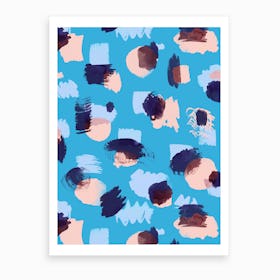 Abstract Stains Blue Art Print