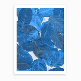 Autumn Leaves Blue Art Print