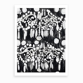 Black And White Chandelier Art Print