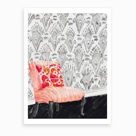 Striped Chair Art Print