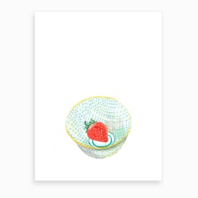 Strawberry In A Bowl Art Print