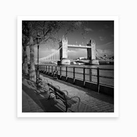 London Thames Riverside & Tower Bridge Square Art Print