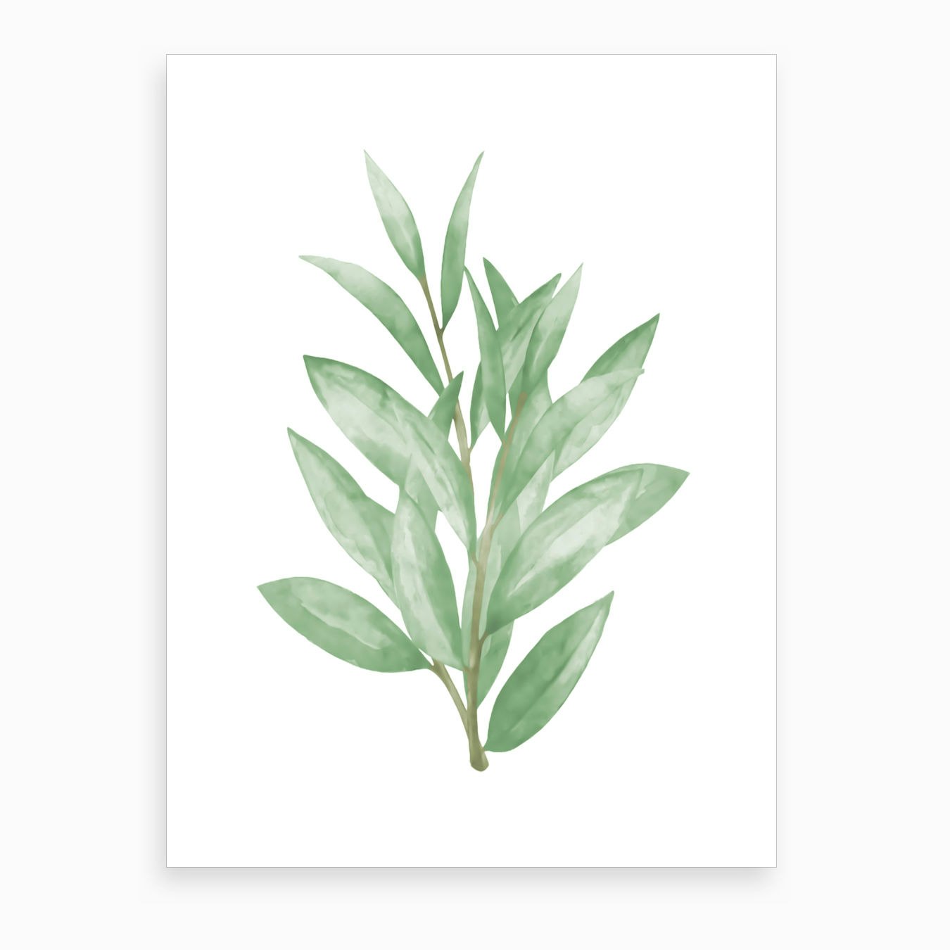 Watercolor Green Leaves Art Print By Hecetu Fy Watercolor Green Leaves Art Print By Hecetu Fy