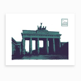 Berlin Screen Print Blue Art Print