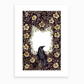 Crow In Vines Art Print