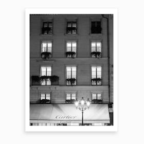Paris Place Vendome Black And White Art Print