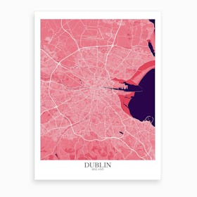 Dublin Pink Purple Map Art Print