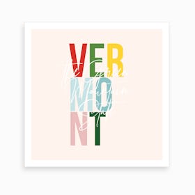 Vermont The Green Mountain State Color Art Print