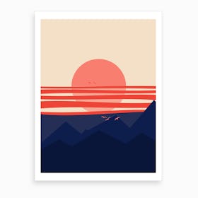 Minimal Sunset 4 Art Print