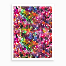 Overlapped Watercolor Dots Art Print