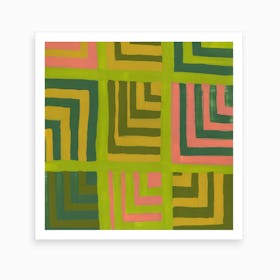 Painted Color Block Squares In Multi Art Print