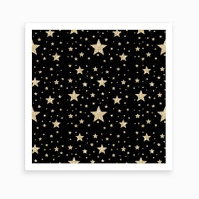 Gold Stars Pattern Art Print