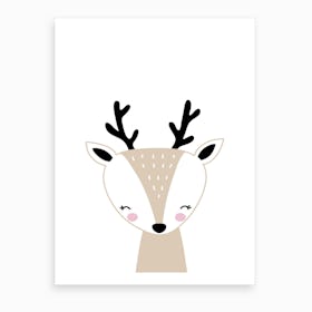 Scandi Reindeer Art Print