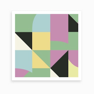Irregular Modern Triangles Square Art Print