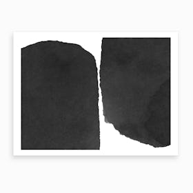 Minimal Black And White Abstract 01 Art Print