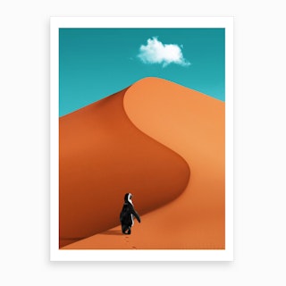 Penguin On Vacation Art Print