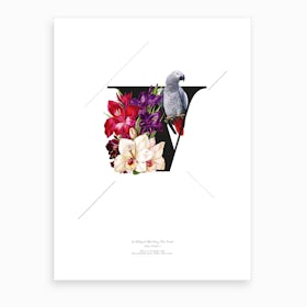 Botanical  Alphabet V Art Print